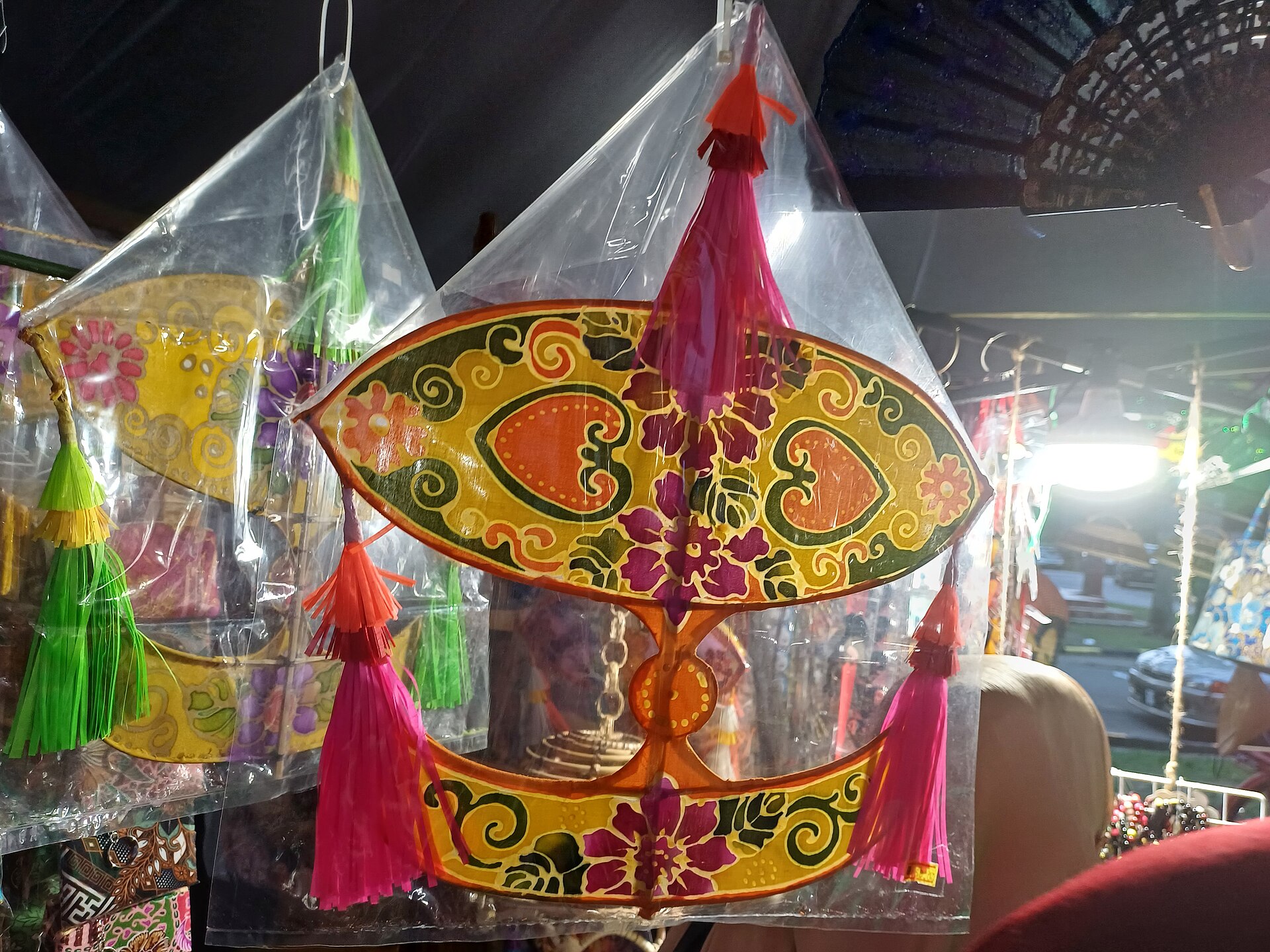 Wau bulan displayed at the 2023 Kelantan Flora Festival